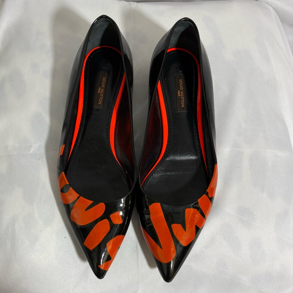 Louis Vuitton Limited Edition Stephen Sprouse Black/Orange Graffiti Flats